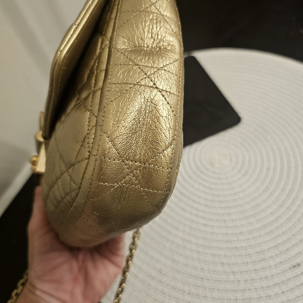 Dior Gold Quilted Chain Bag (WOC) - Picture 8 of 14